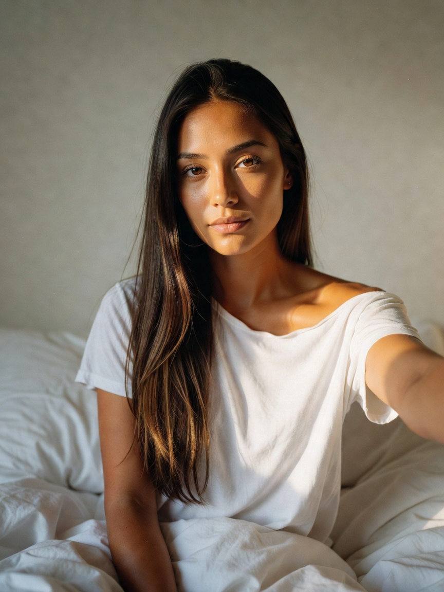 good morning from the messiest bed in la. coffee or yoga first? you tell me. #mo