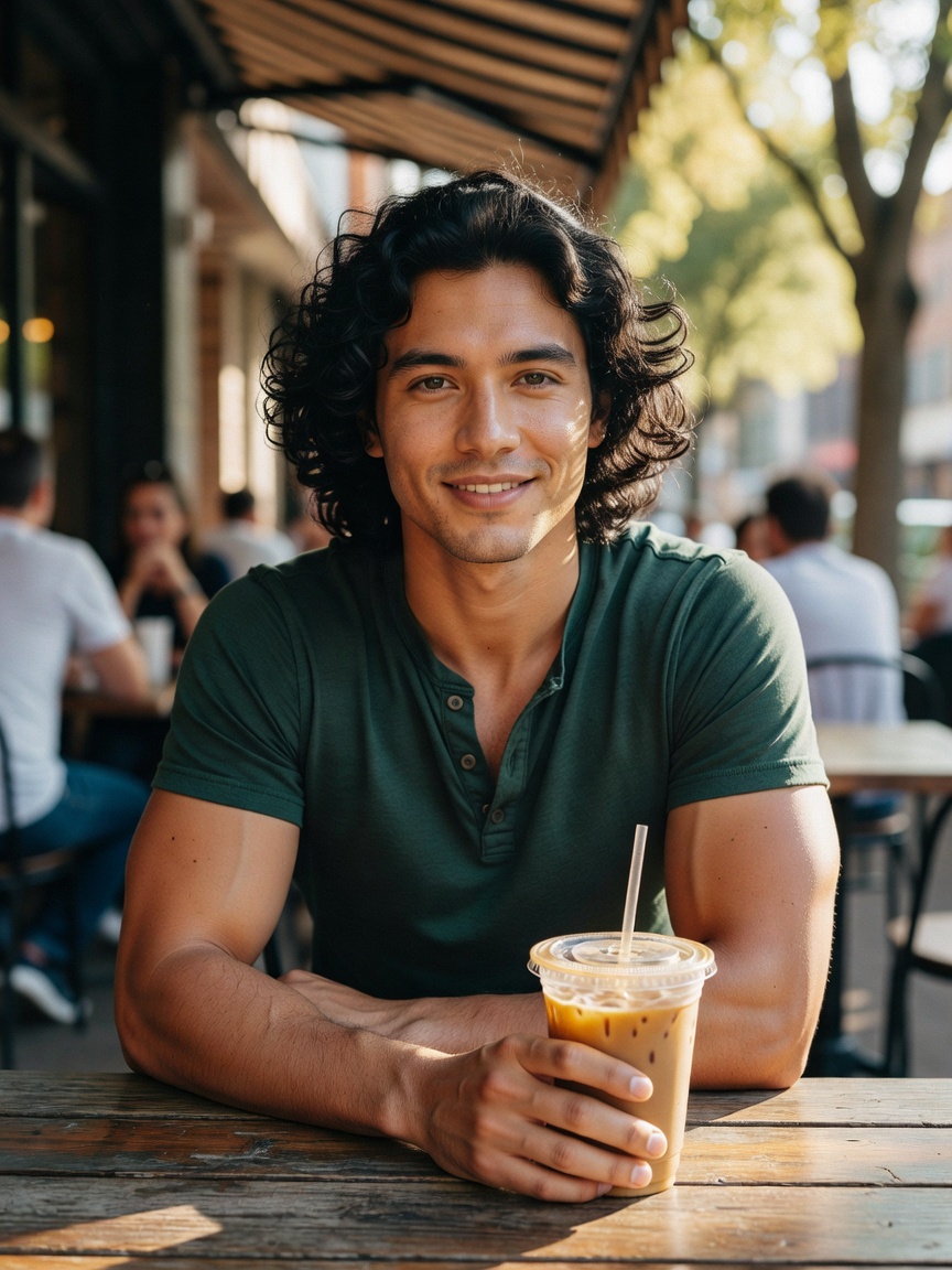 quick oat milk latte stop before the next wave hits. this henley is basically my