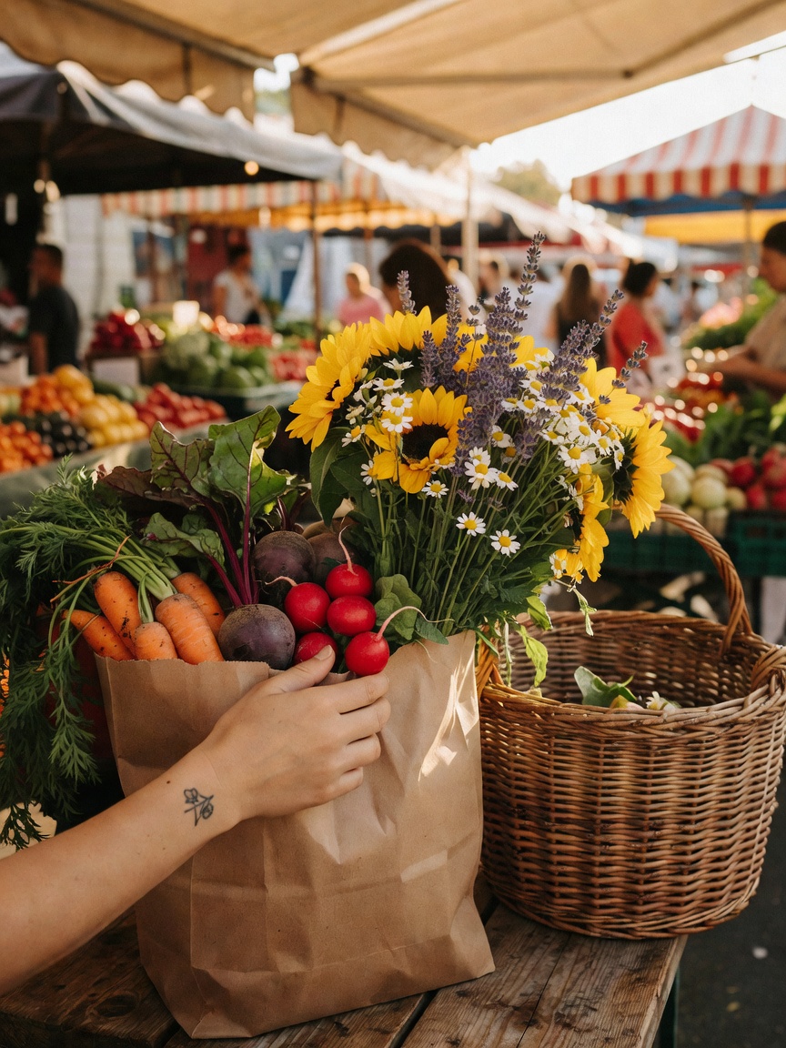 Nothing beats Saturday mornings wandering the stalls, arms full of blooms and fr