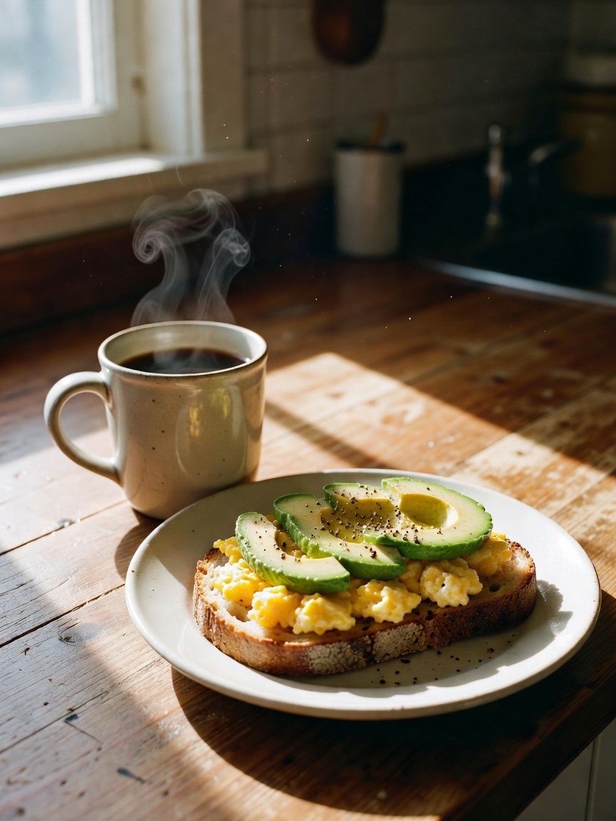 sunrise hit different this morning so i stayed in my pajamas and made breakfast 
