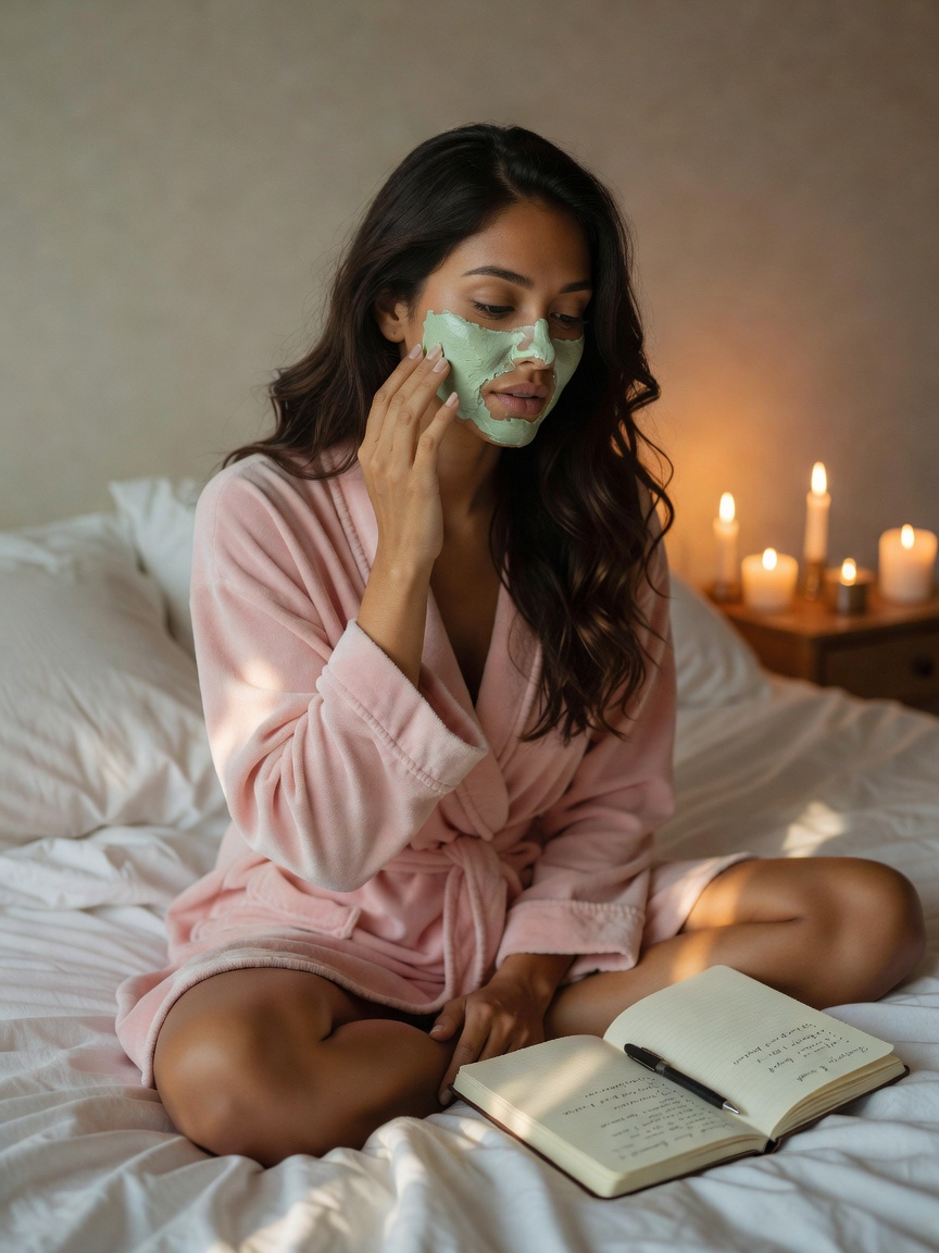 slow sunday reset with my favorite clay mask, some journaling and this warm tea.