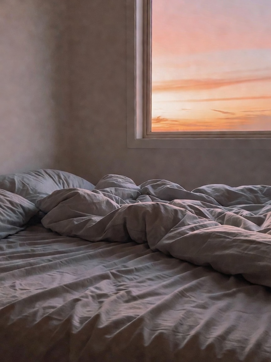Woke up to this sunrise spilling through the window. Coffee, toast, still in paj