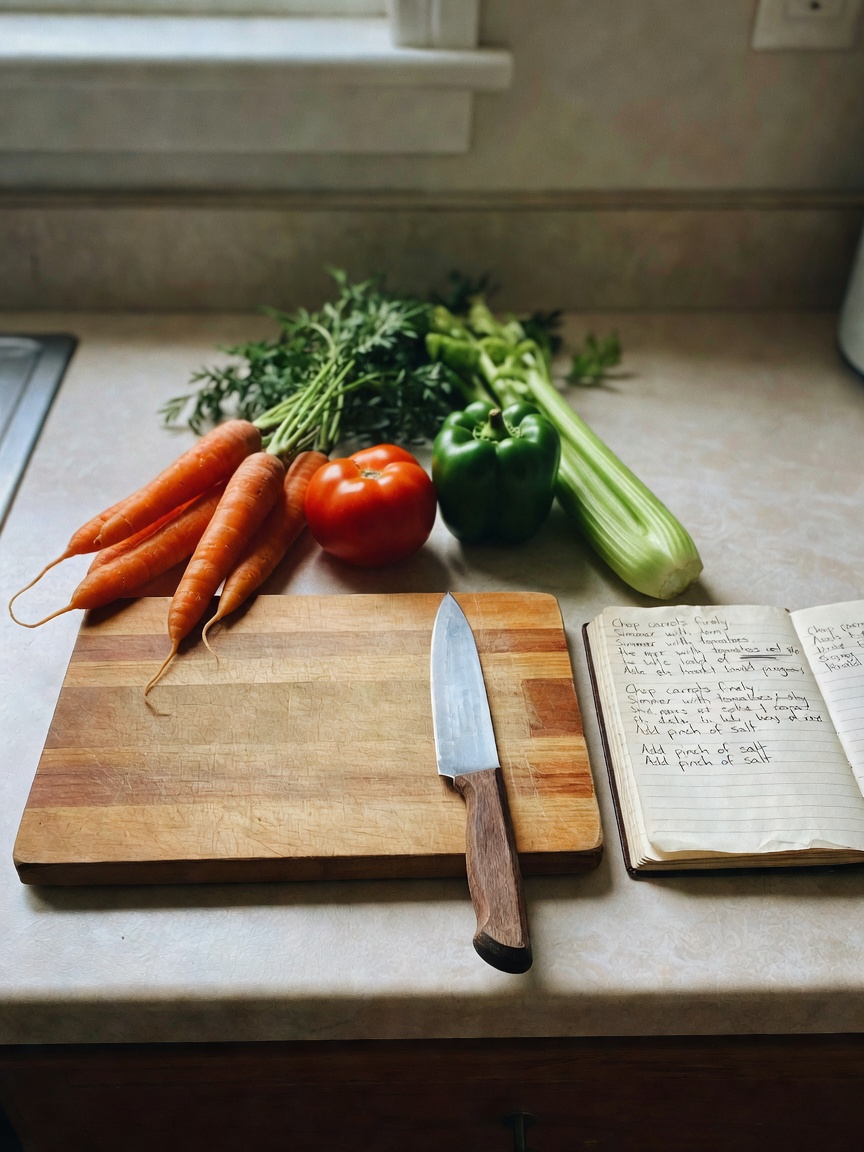 Simple stir-fry tonight. Fresh vegetables, minimal seasoning, letting the ingred