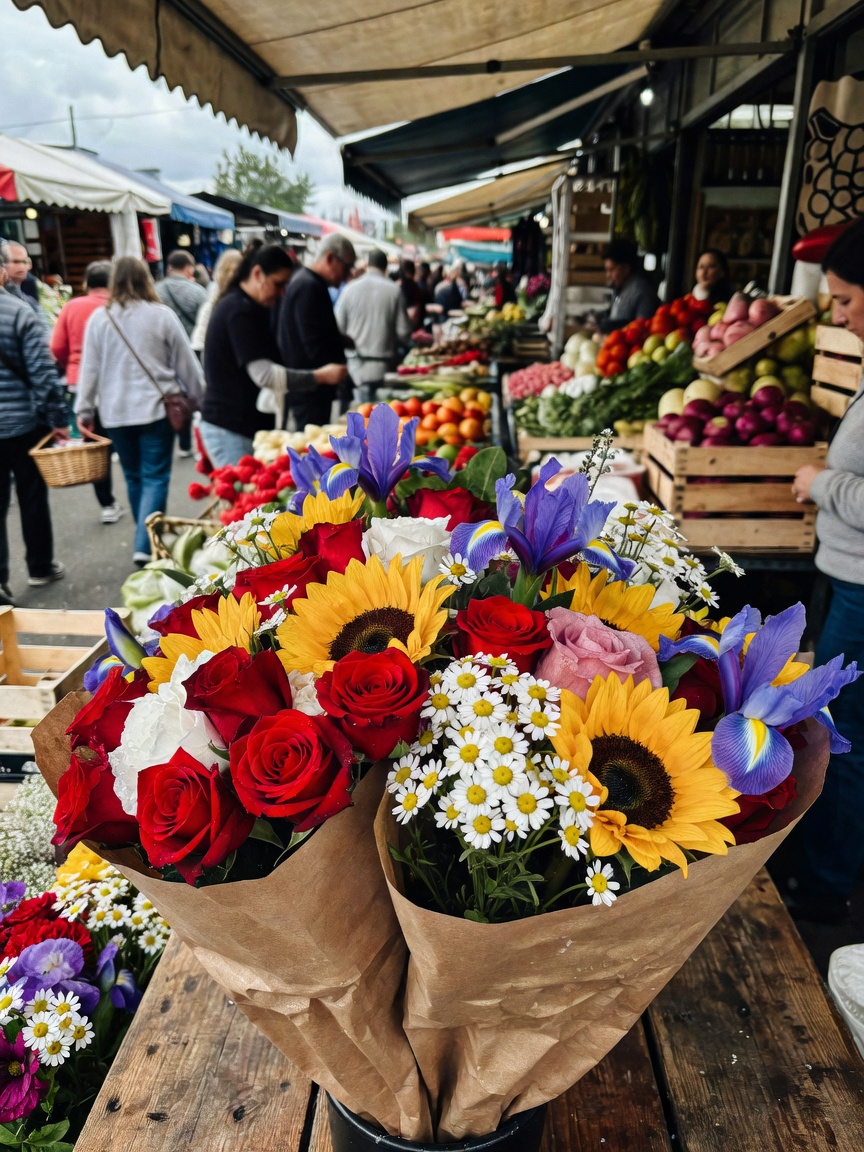 nothing like fresh flowers and produce to start the weekend right. my basket is 