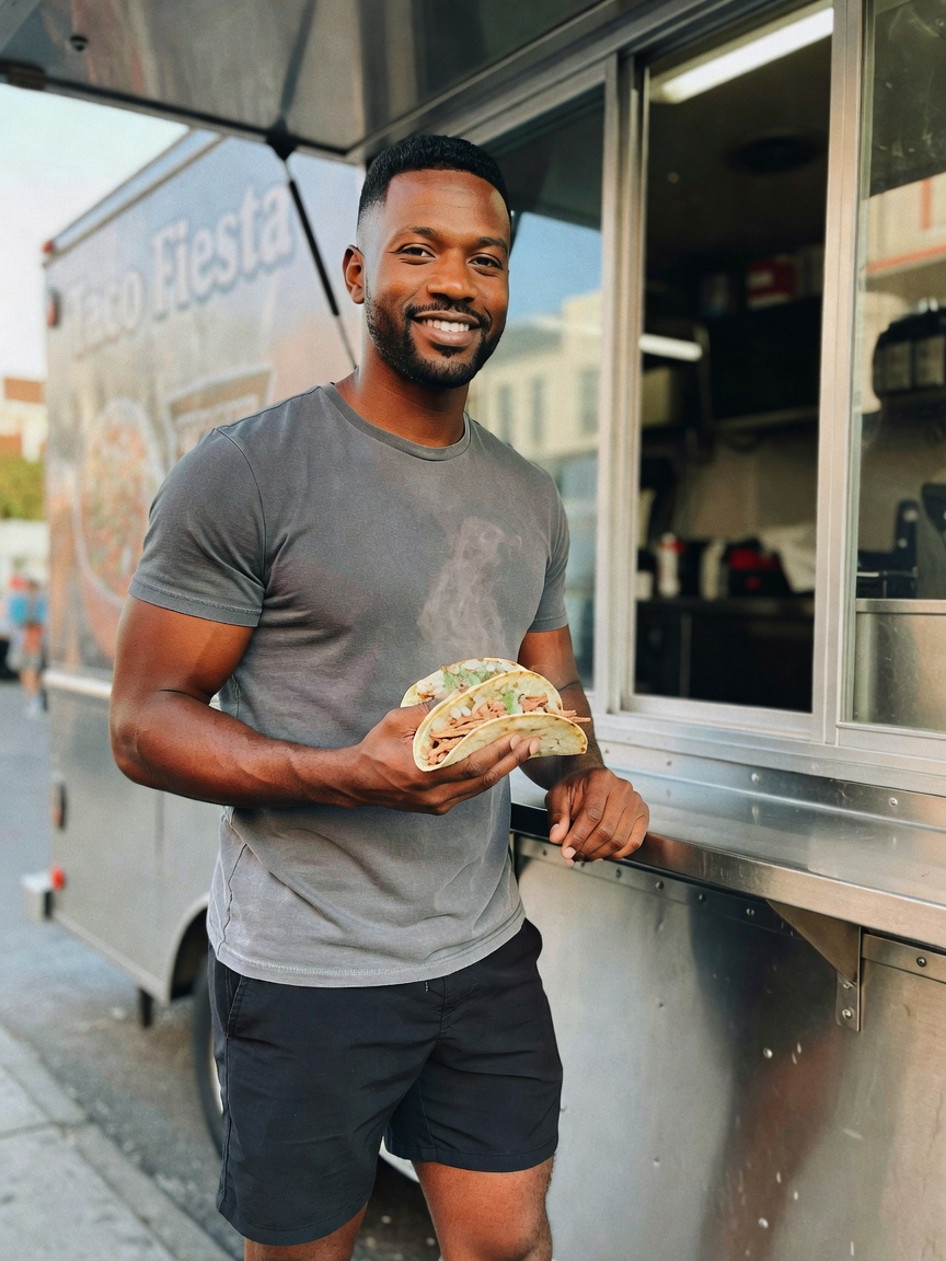 nothing beats grabbing a couple al pastor tacos from the truck after pickup bask