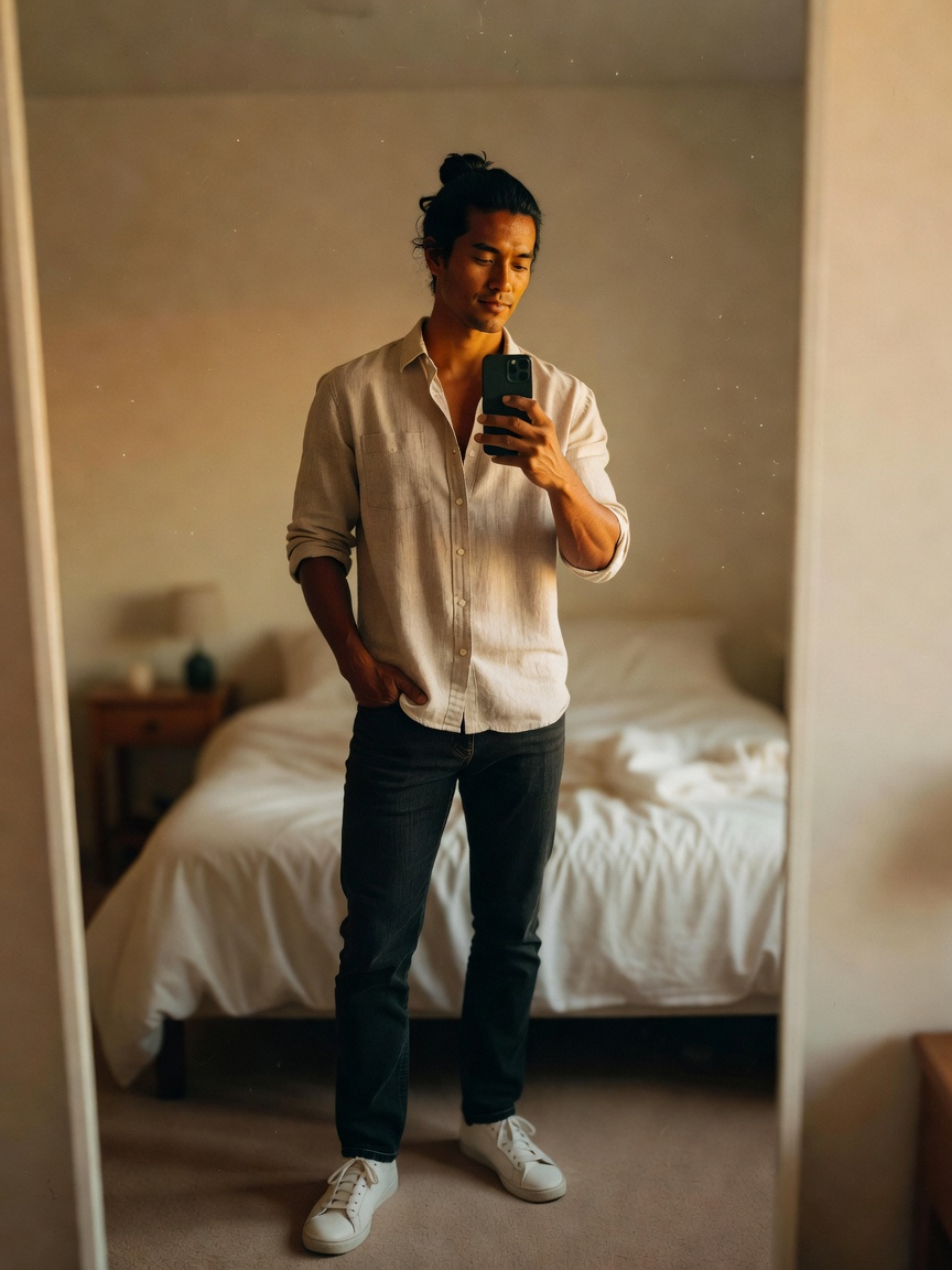 keeping it simple today. thrifted this linen shirt last week and finally got aro