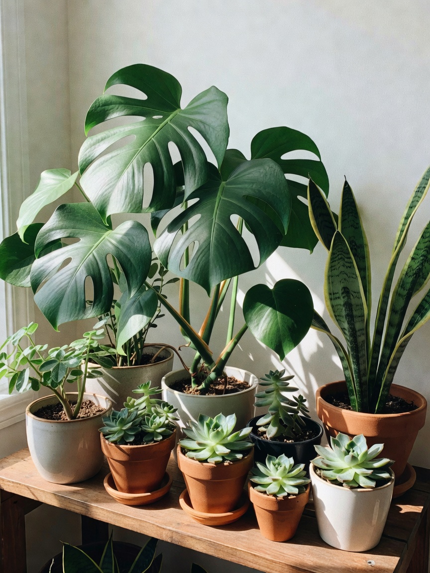 finally gave the new monstera a proper home and my succulent babies are loving t