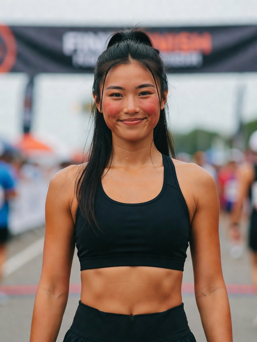 just crossed that finish line and honestly feeling myself today. sweat, sun, and