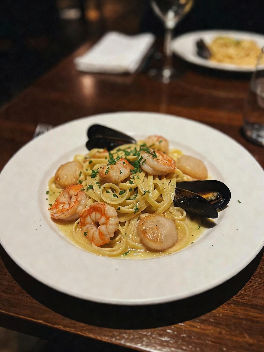 Date night done right. That pasta was everything and the tiramisu reveal at the 