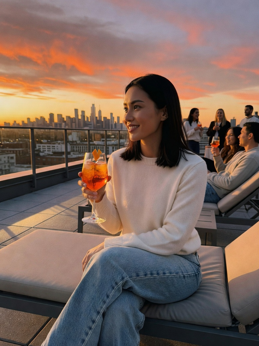 Sunset drinks with the girls after a long week. Grateful for these moments that 