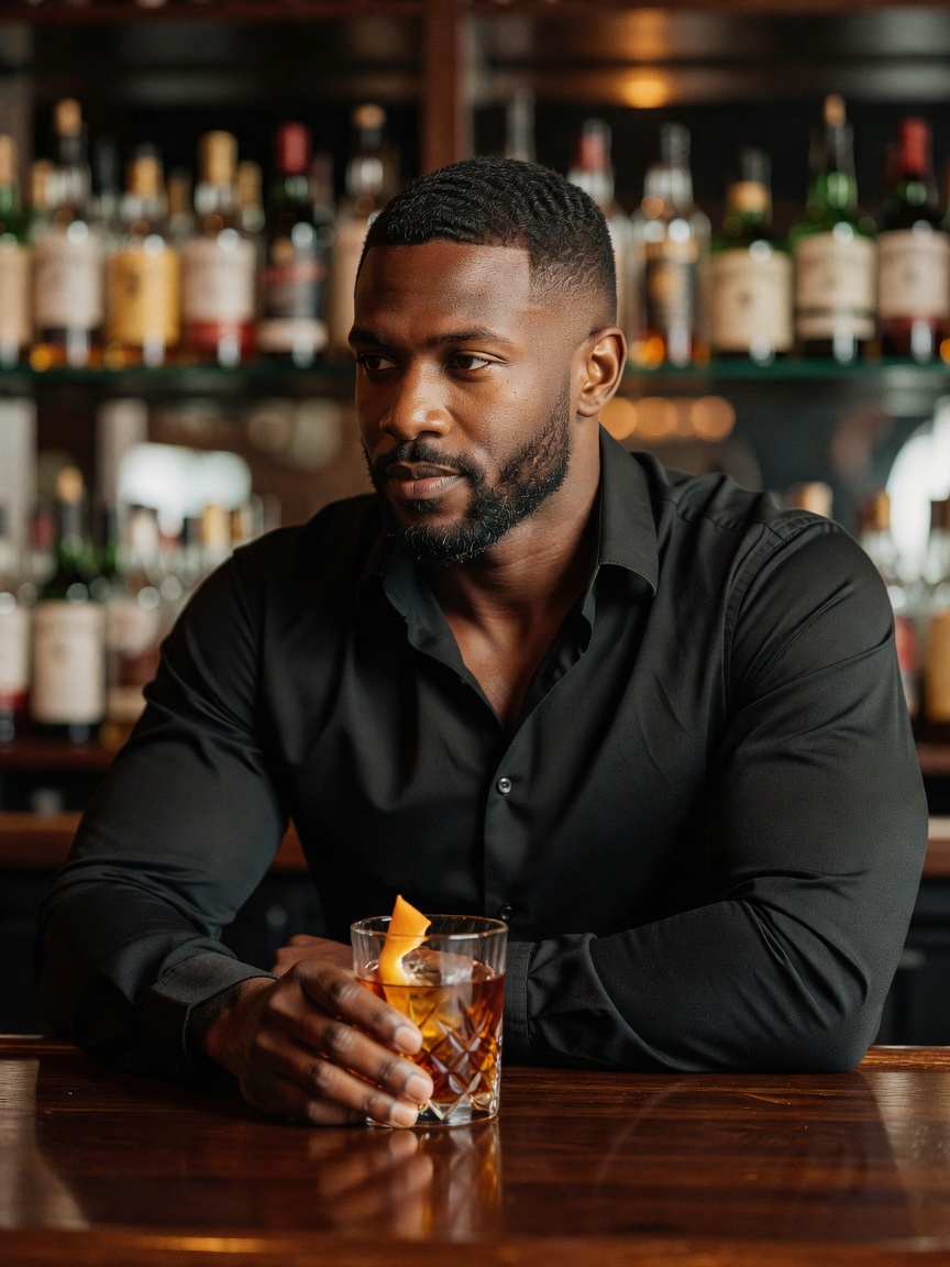unwinding with a proper old fashioned after coaching my daughter's basketball pr