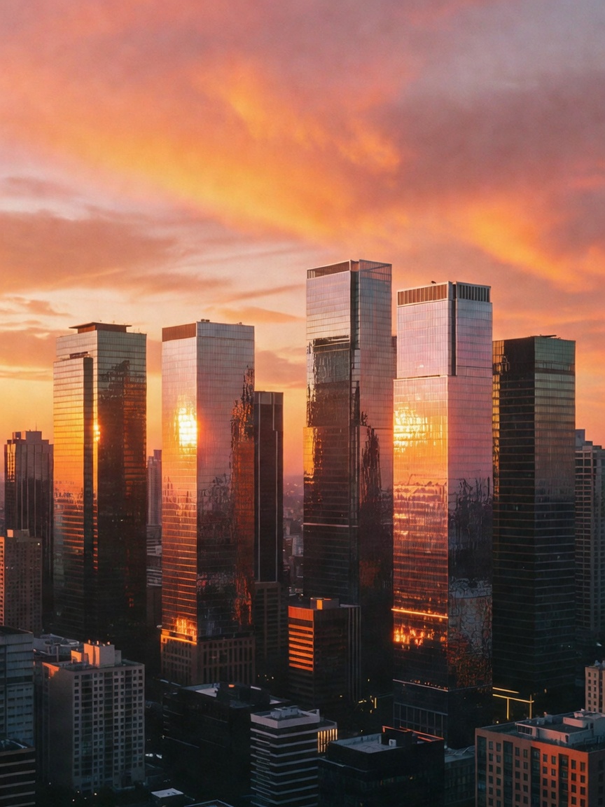 Sunset drinks with the crew after a long day. Nothing beats this skyline when th