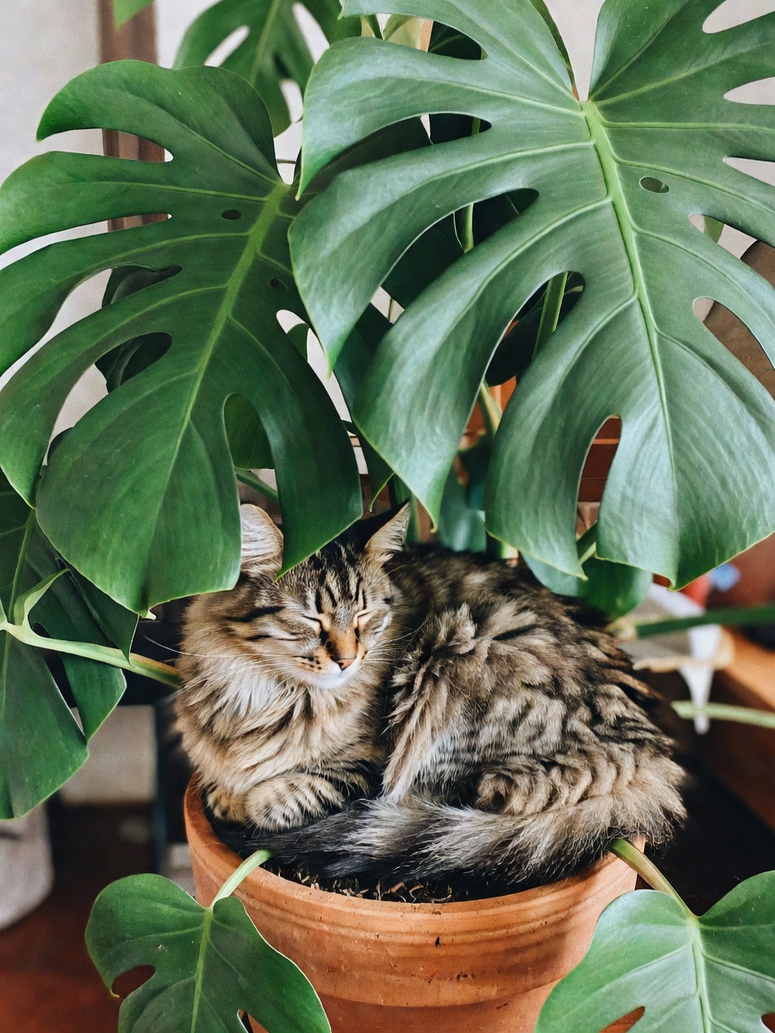 caught bruno napping in my favorite plant again. this little dude has zero respe