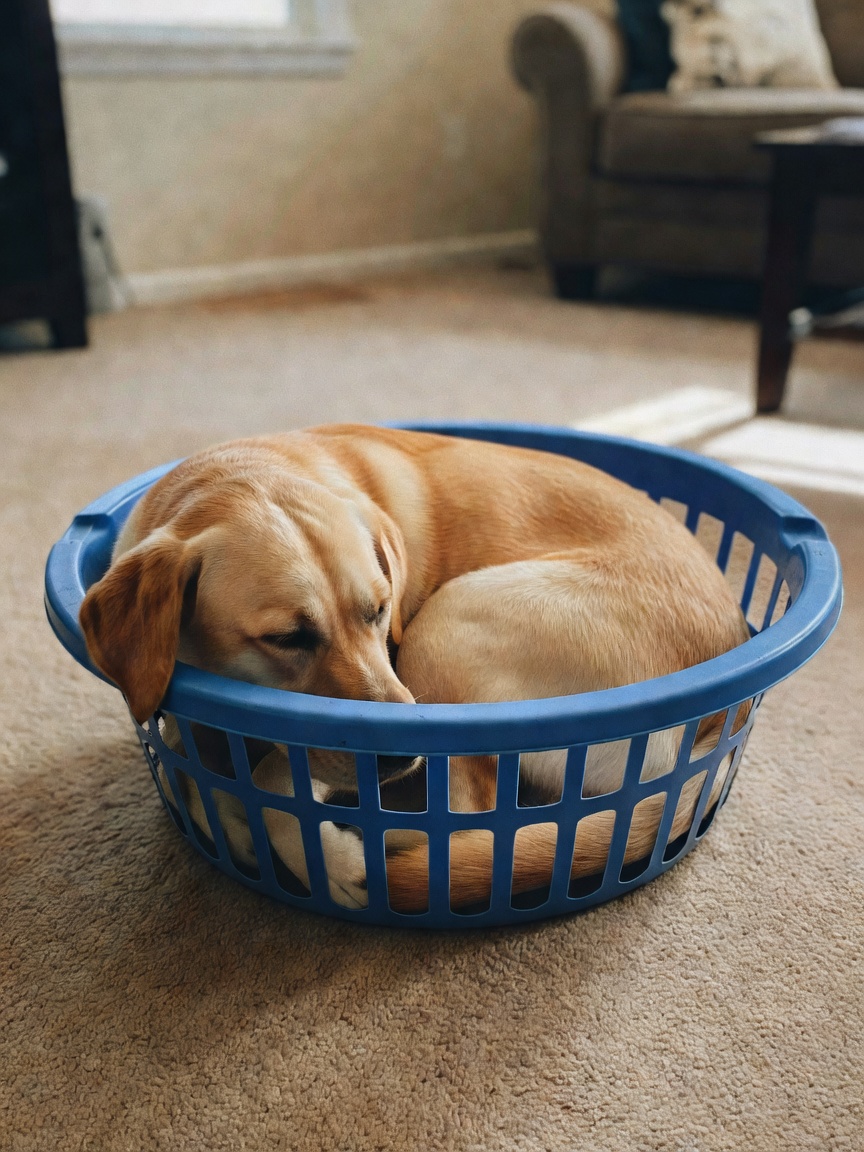 caught rico napping in the laundry basket again. this goofball keeps me laughing