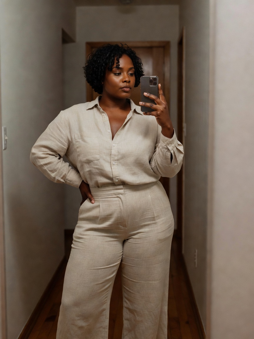 Quick mirror check before I head out. This set just feels right today. Loving ho