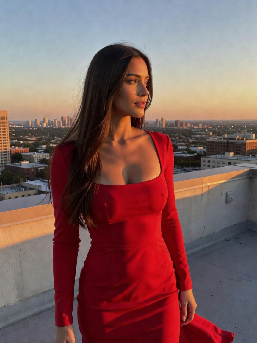 sunset always knows how to put on a show. just me, this dress, and the sky doing