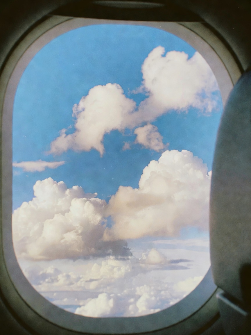 road trip with the kids and bruno. these cloudscapes from the plane earlier remi