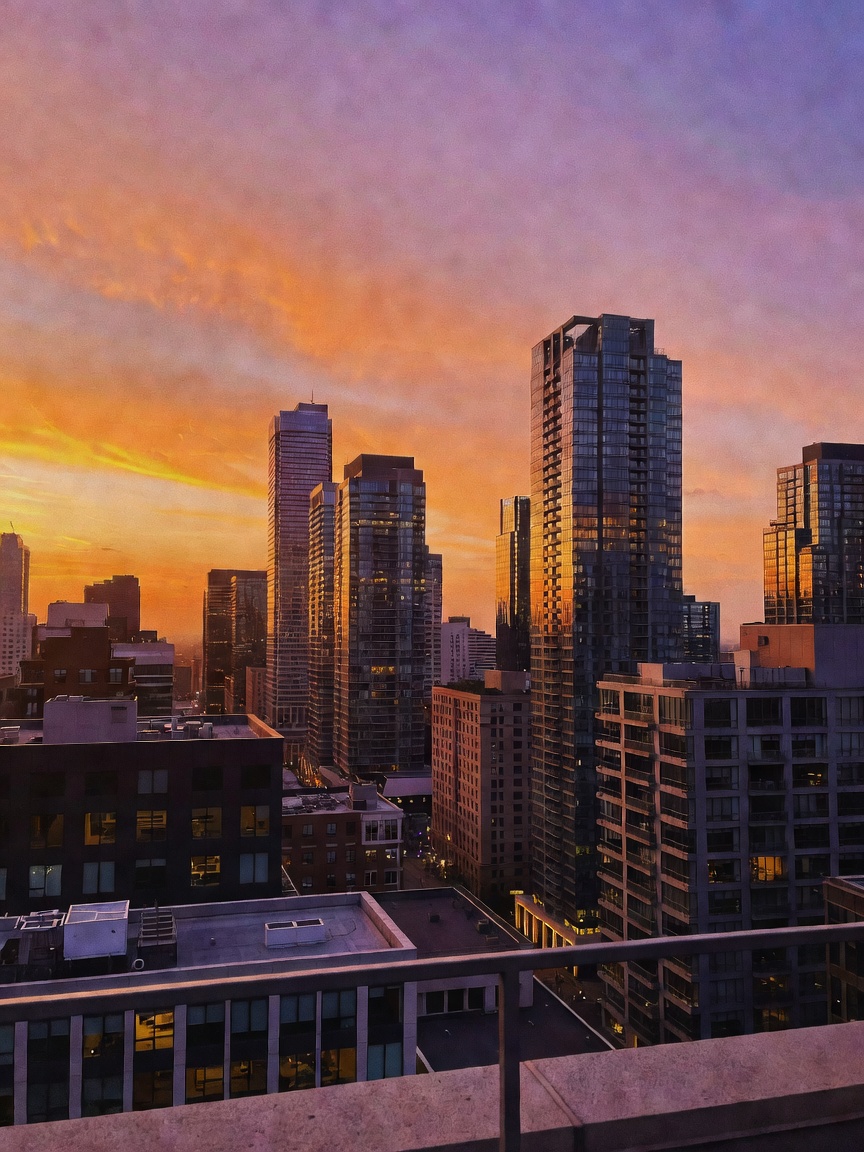 Golden hour hits different up here. Good drinks, better company and that city gl