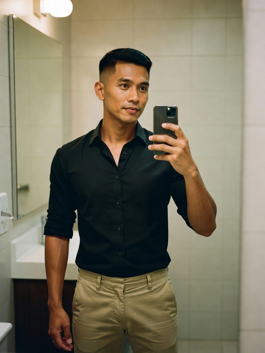 New shirt from the thrift store fits perfect. Simple Saturday fit before I go gr