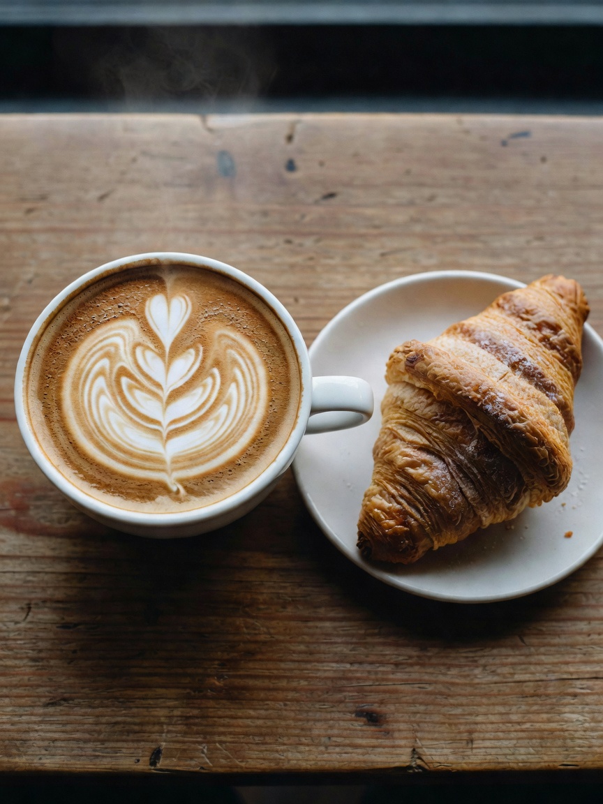slow morning with a perfect flat white, buttery croissant and the new graphic novel i've been saving