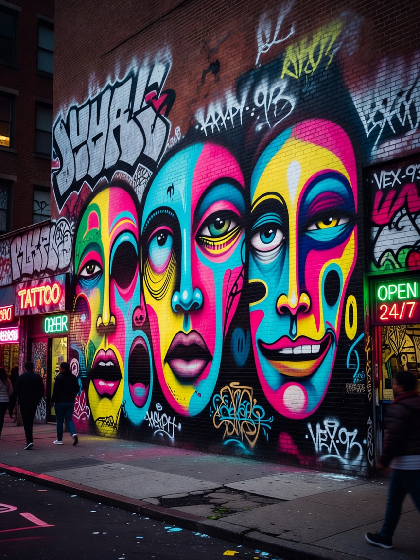 Found this new mural on my walk. The colors almost make up for the rain. Took th