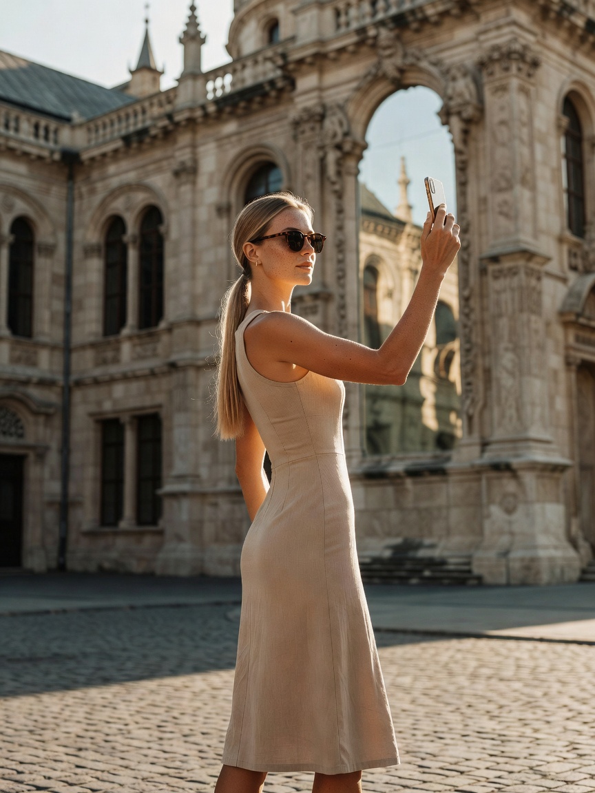 quick stop in the city before heading back to the woods. dress, shades, and cobb