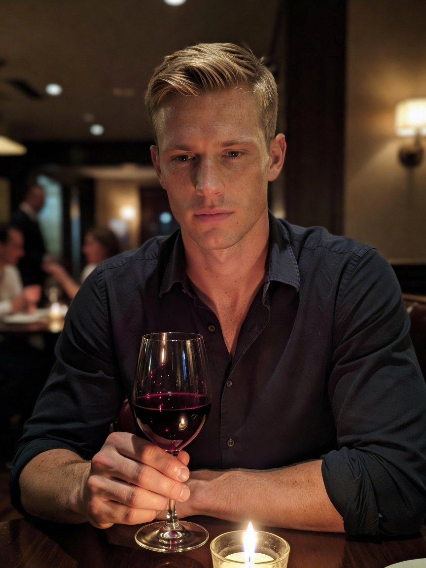 Date night done right. Good wine, better company, and this open collar look. Som