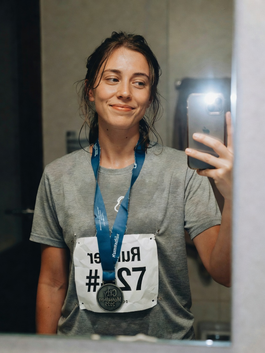 Finally crossed the finish line of that 10k I signed up for on a whim. My legs are screaming but Bán