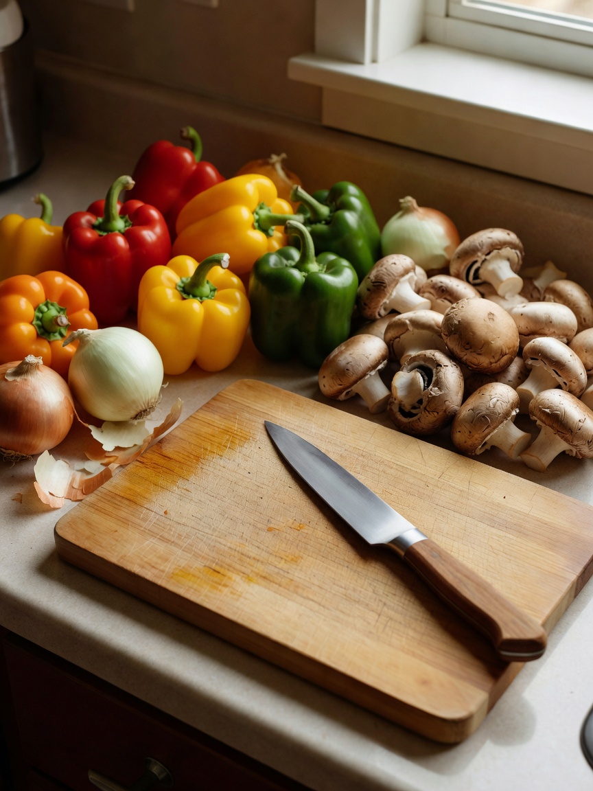 chopped everything way too precisely but the stir-fry turned out solid. recipe card still has my ter