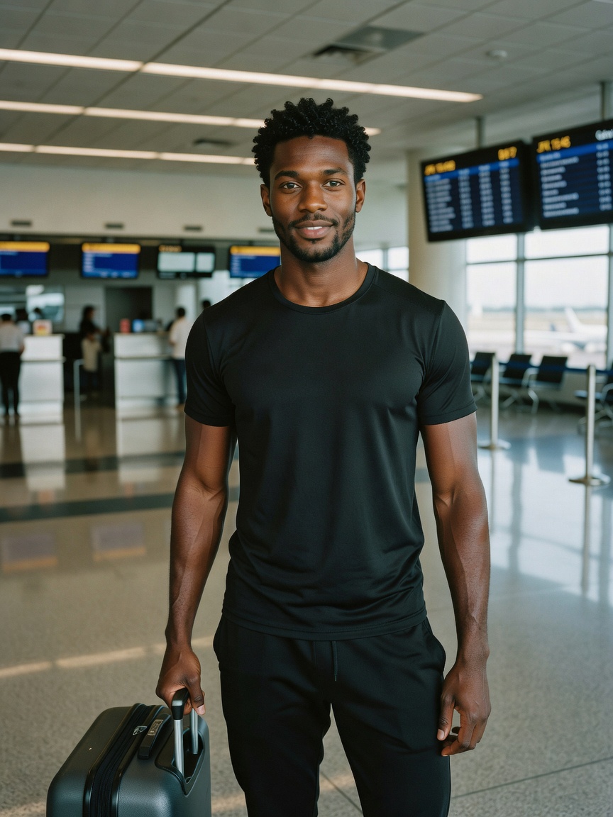 early flight but the drip still hits different. ready to touch down and find the best jerk spot in t