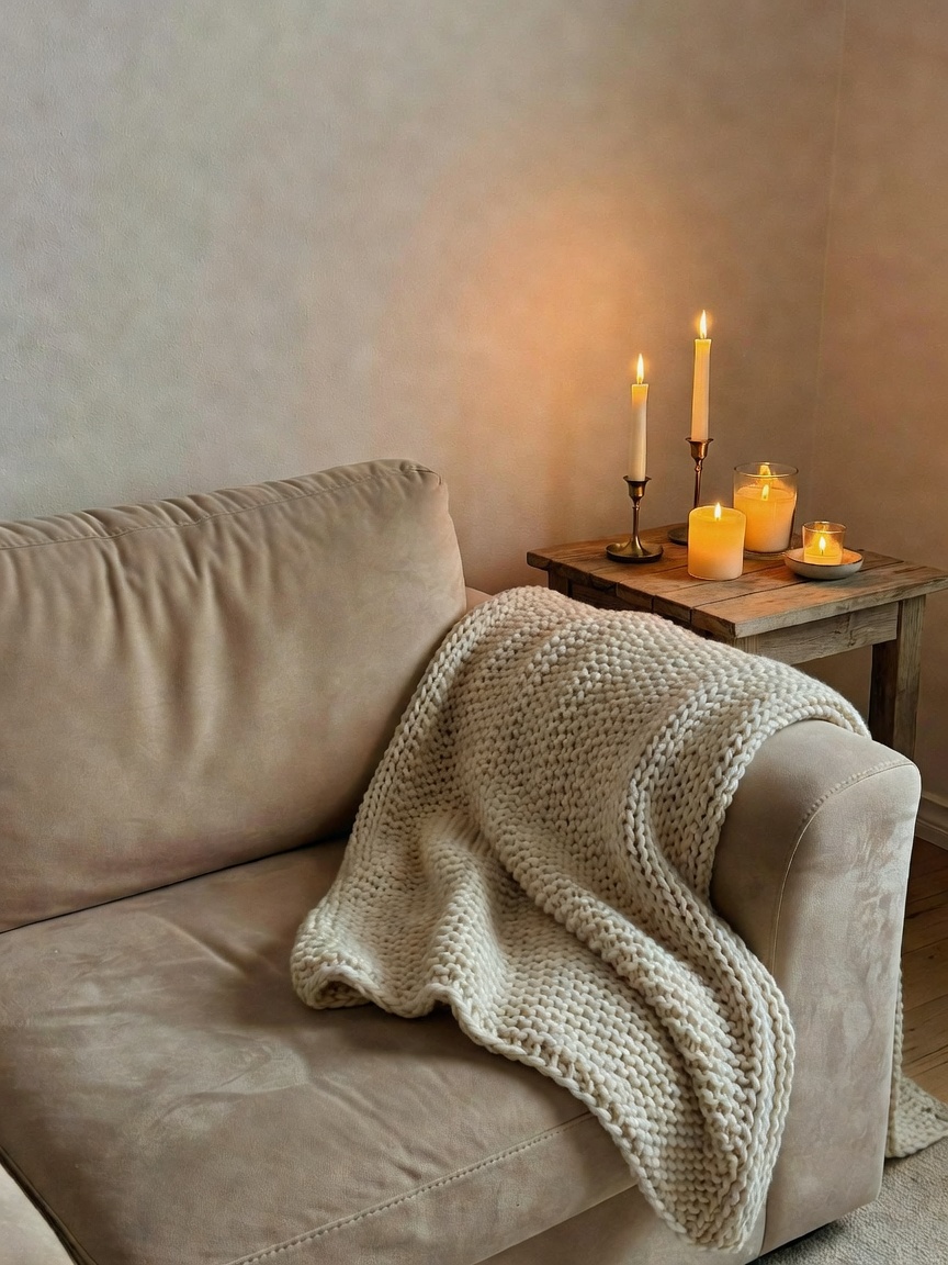 Finally finished my little reading nook and it feels like a whole new space. Lighting the candles an