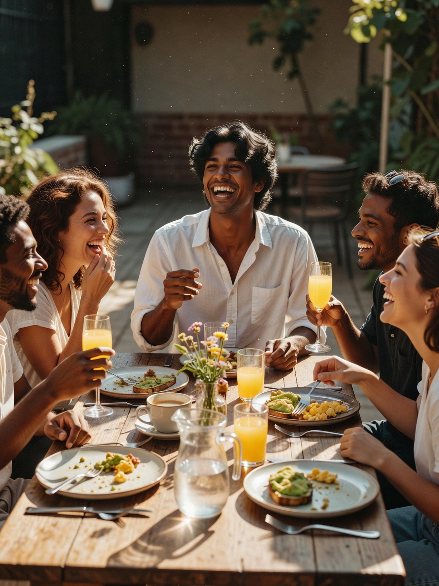 Sunday mornings hit different when the whole crew shows up. Endless laughs mimosas and way too much 