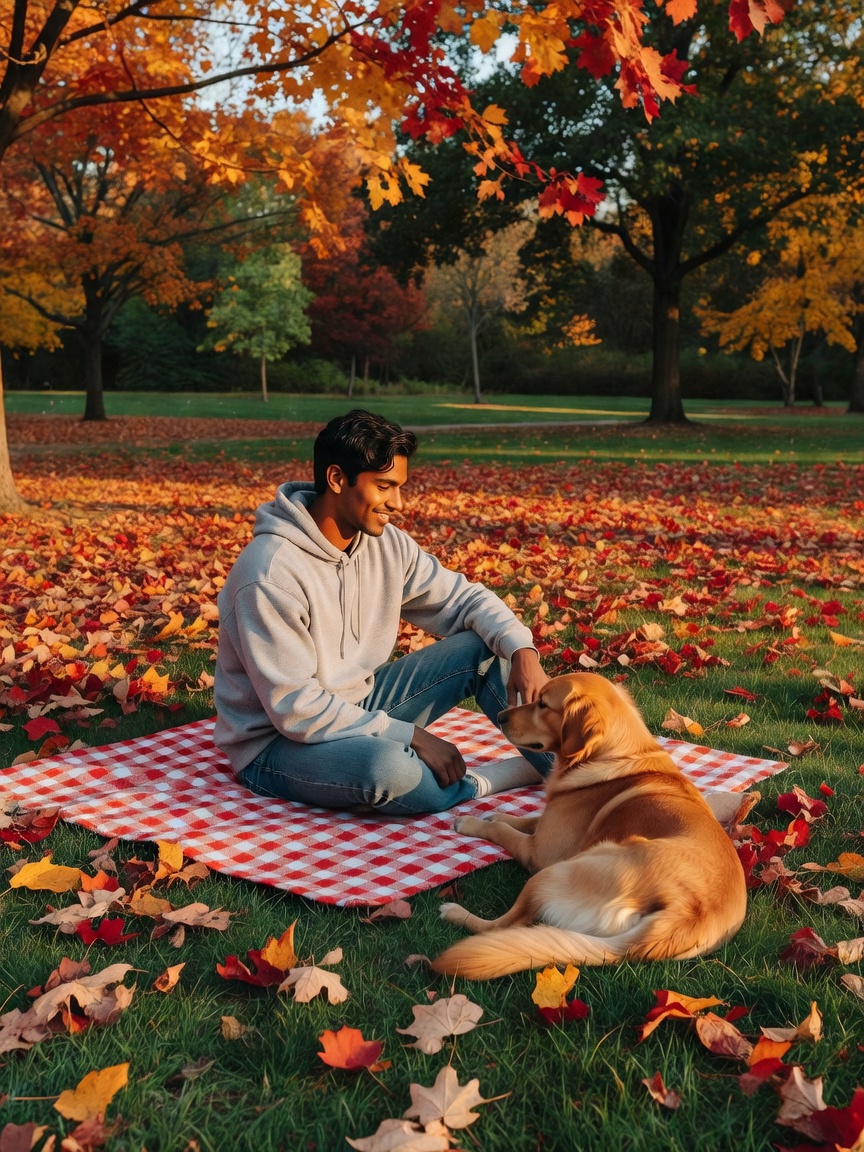 quick escape with milo, some leftover biryani and cold brew. autumn hits differe