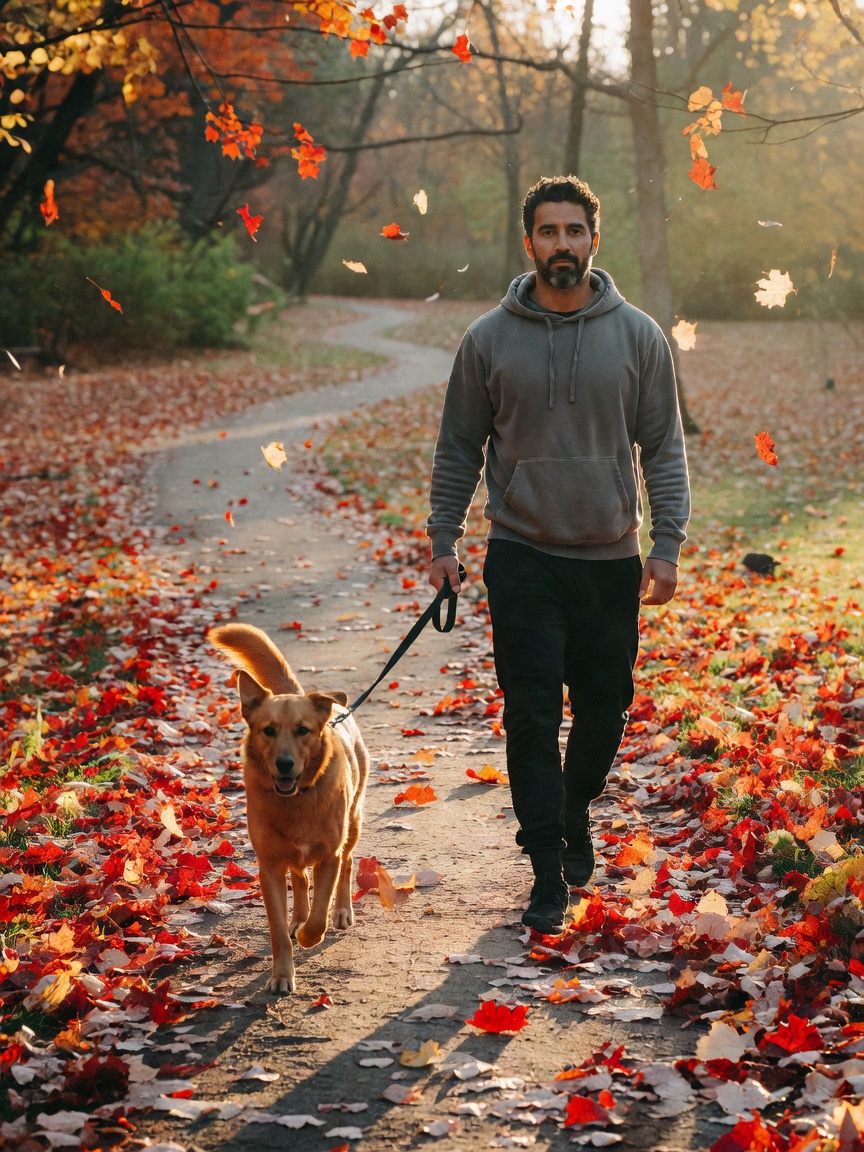 Early sunrise dog walk hitting different with these fall colors everywhere. Max 