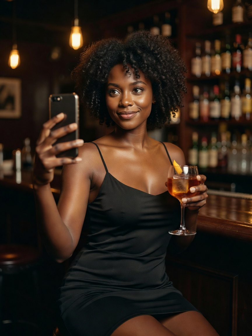 slip dress and a strong rum cocktail after finishing that painting series feels 