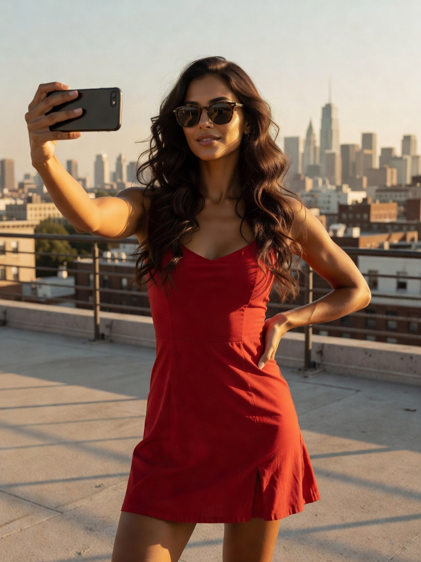 exploring this city in my favourite fitted dress and the view is almost as good 