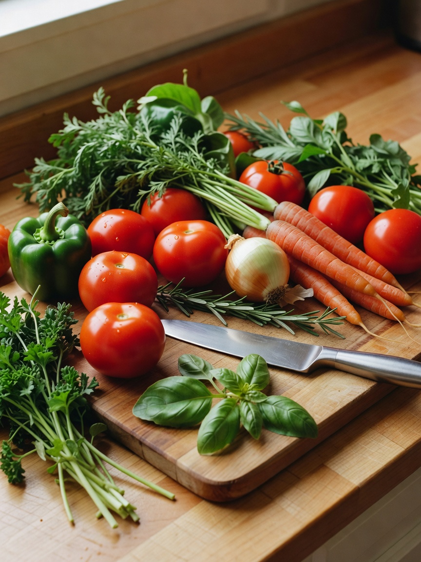 Sunday meal prep done right. Chopping fresh veggies for this week's bowls and fe