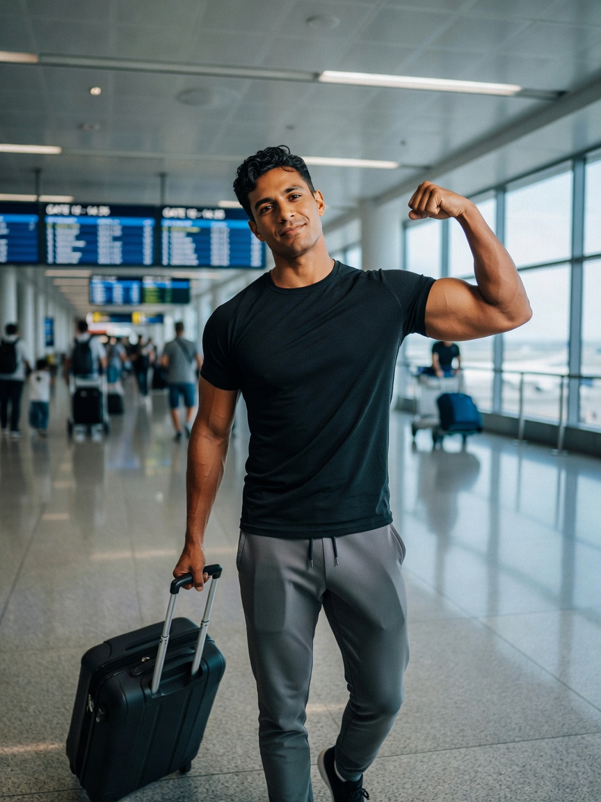 heading to the next adventure with this energy. airport days still gotta stay re