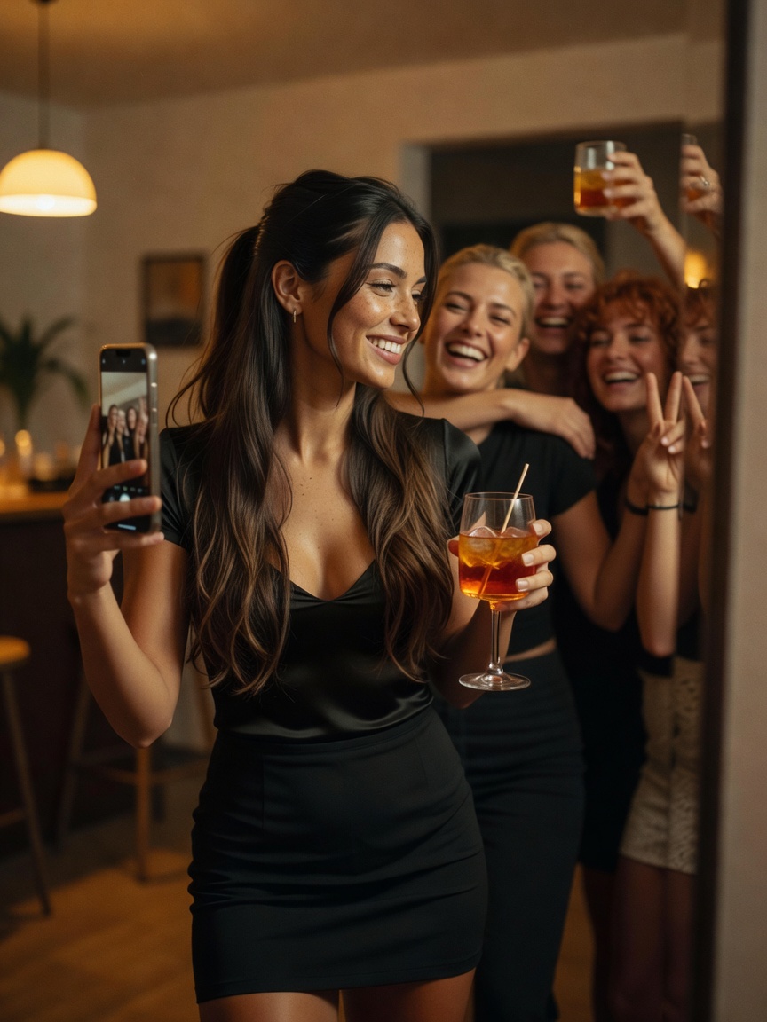 girls night done right. cocktails, laughter, and finally getting dressed up toge