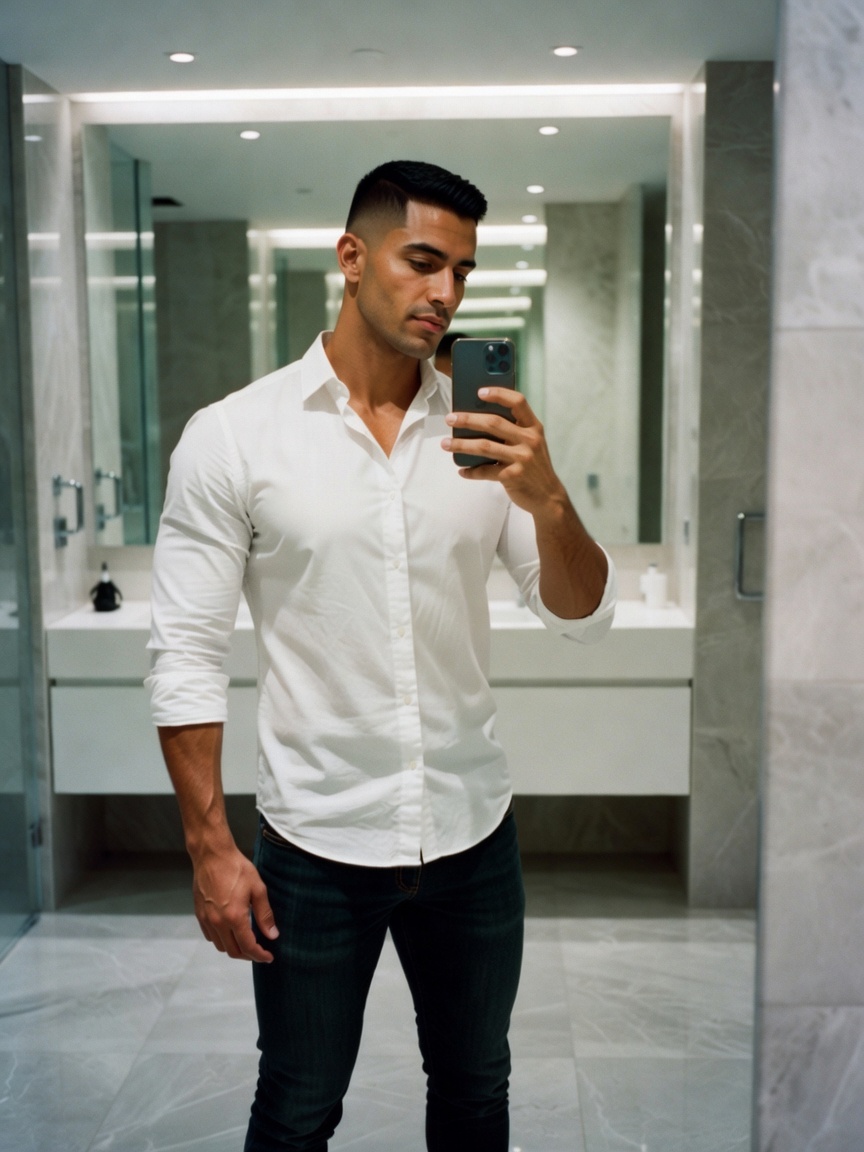 Quick fit check before heading out to that new Lebanese spot. Casual but put together always wins. T