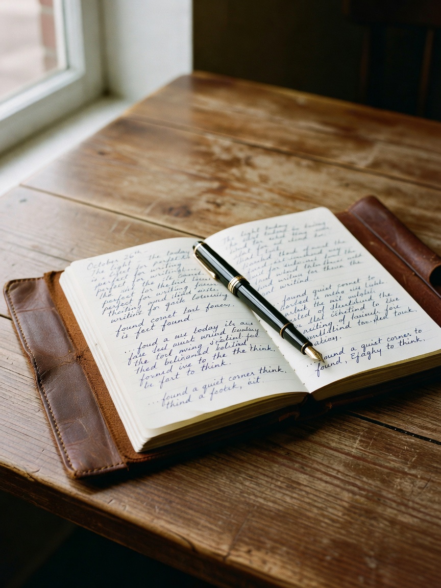 Late night journaling session after a long day. Putting thoughts on paper keeps me grounded. Sometim