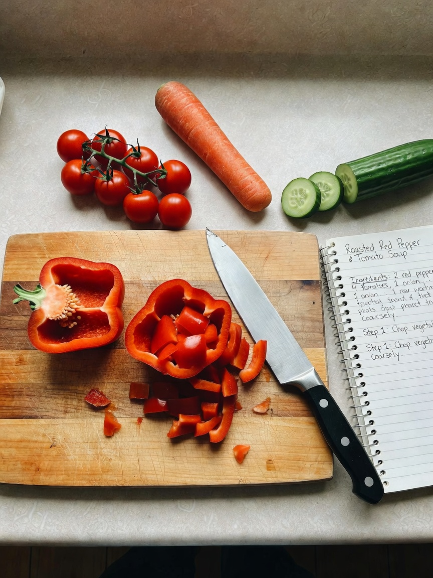 quiet sunday chopping session before the guests arrive. this recipe is simple bu