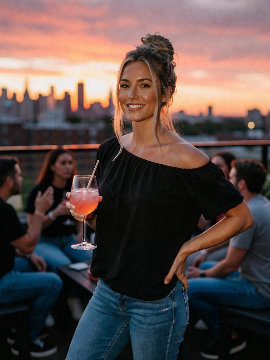 Golden hour hits different up here. One cosmopolitan and good friends is all I n
