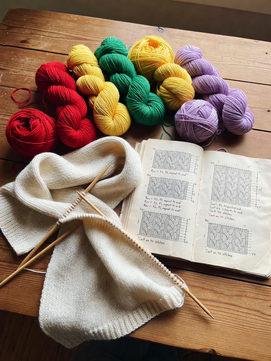 New yarn arrived and I'm already halfway through this scarf. Who knew knitting c
