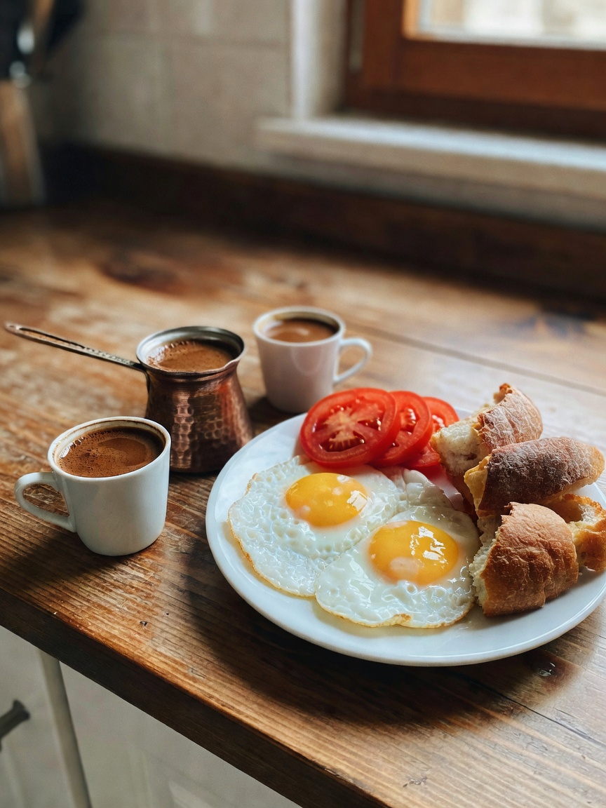 Nothing beats a slow morning with Turkish coffee and some menemen before the hou