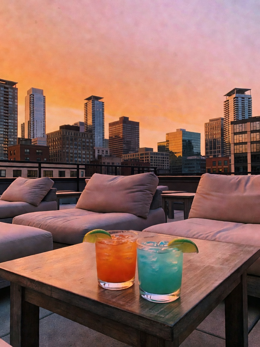 sunset cocktails with the girls after a long week. this view never gets old and 