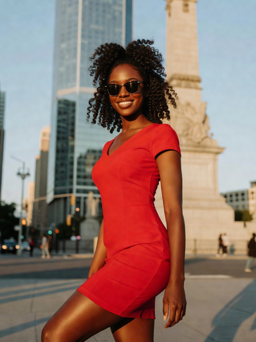 city lights and this dress do not play, feeling unstoppable and cute as hell whi