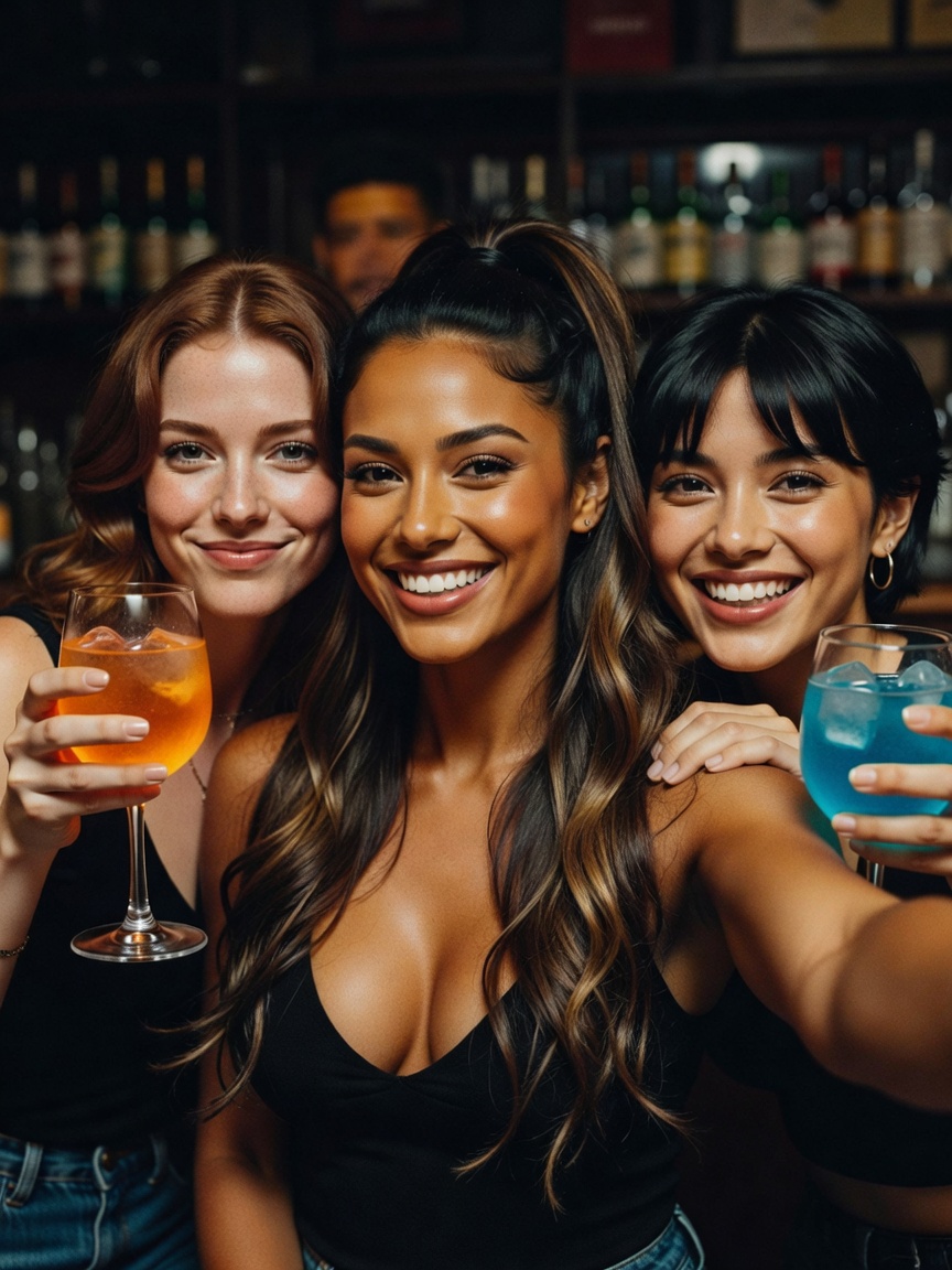 girls night done right with cocktails low cuts and even lower inhibitions. ready