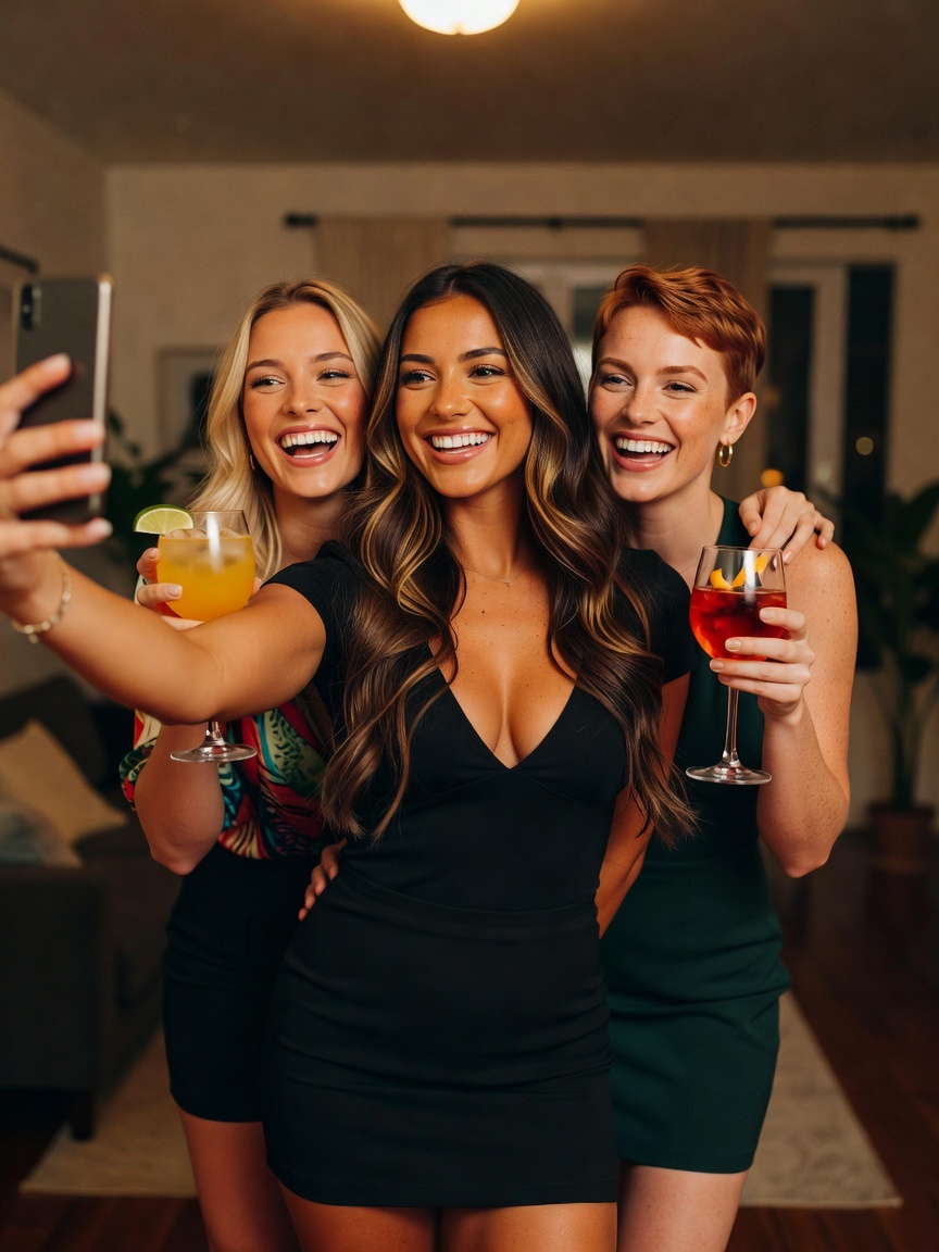 pregame with the girls got me feeling unstoppable 🍹 ready to take on the night