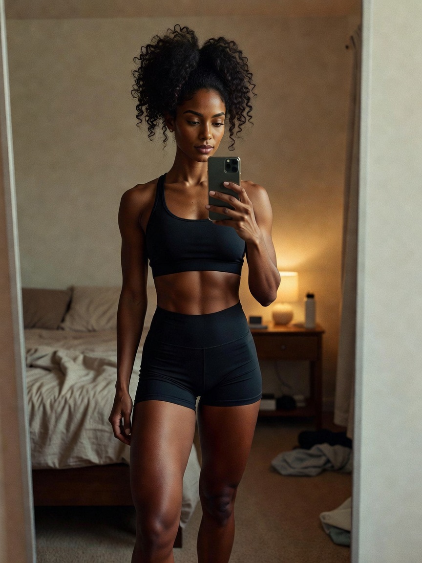 quick mirror check before i paint more murals today. feeling strong, feeling rea